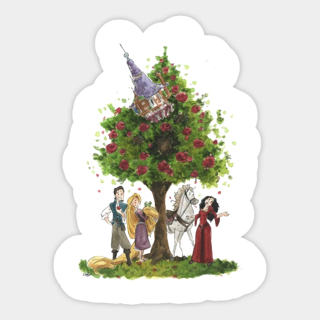 Tangled Tree Sticker by Carlotta Mascolo Art